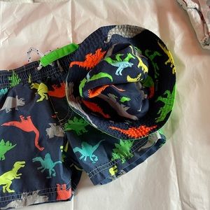 Dinosaur swimsuit w/ matching hat